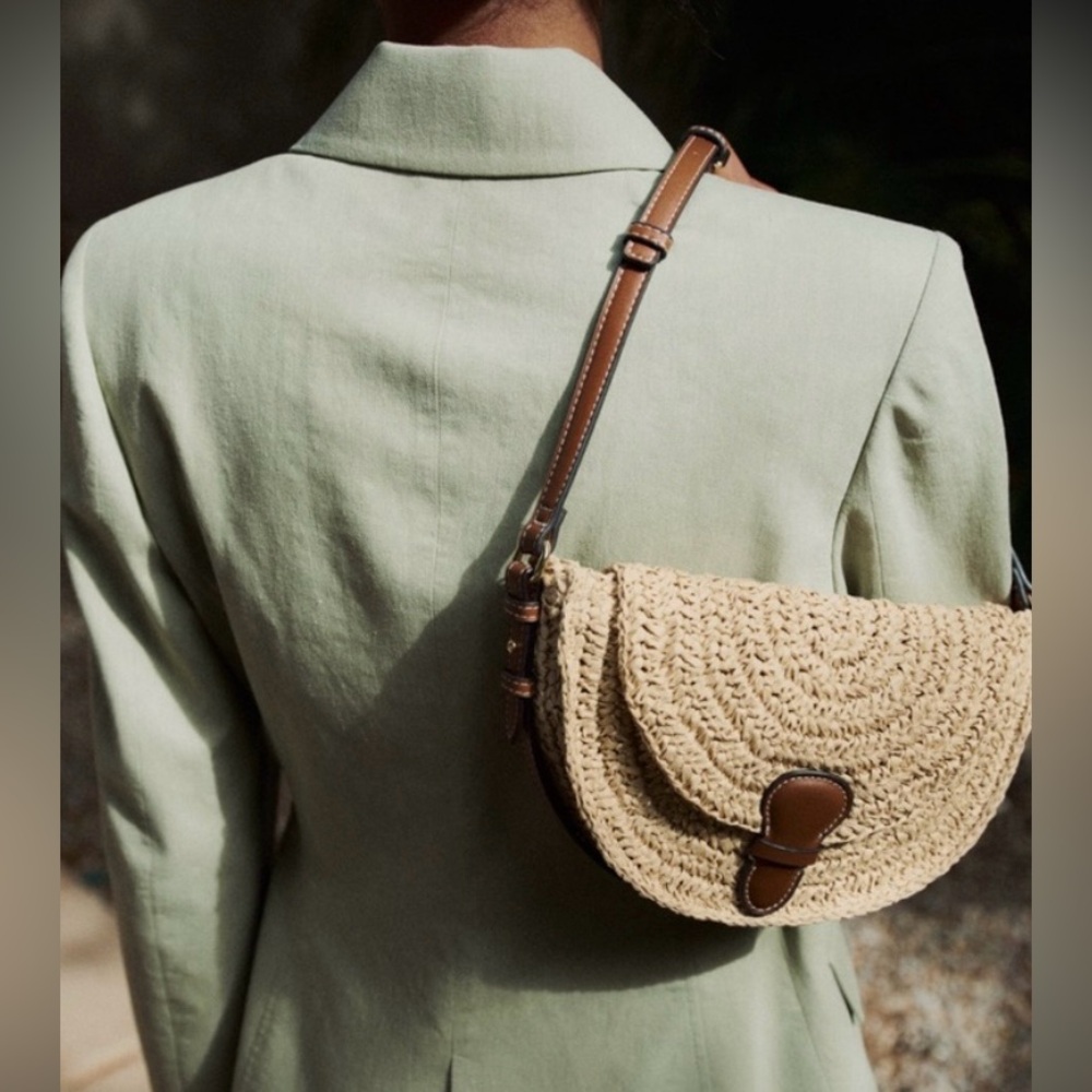 Zara Ratan beach Tan, Brown Crossbody vacation Bag, purse